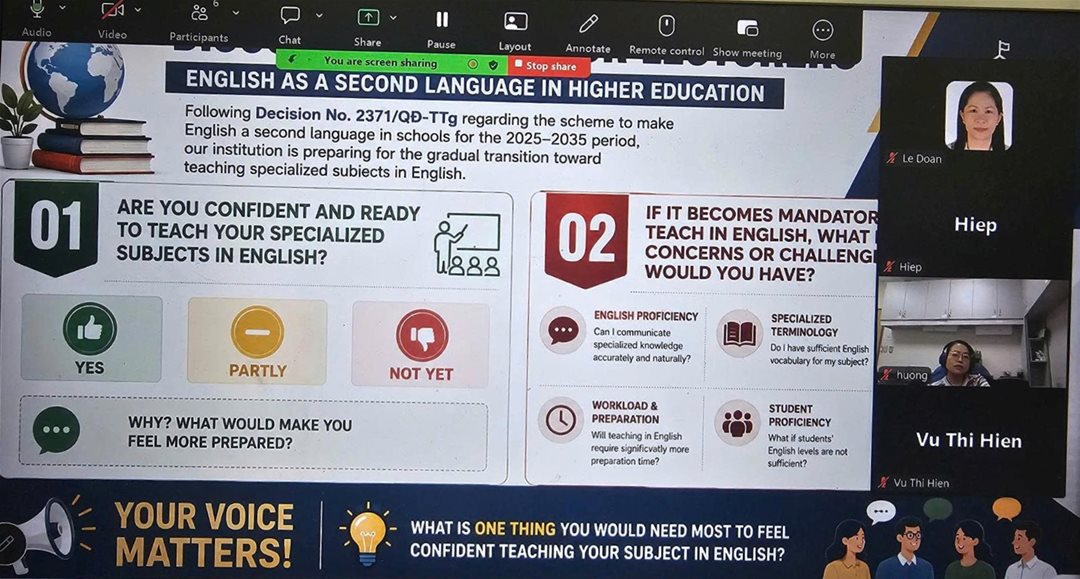 LHU phát triển năng lực tiếng Anh cho đội ngũ, mở rộng kết nối quốc tế